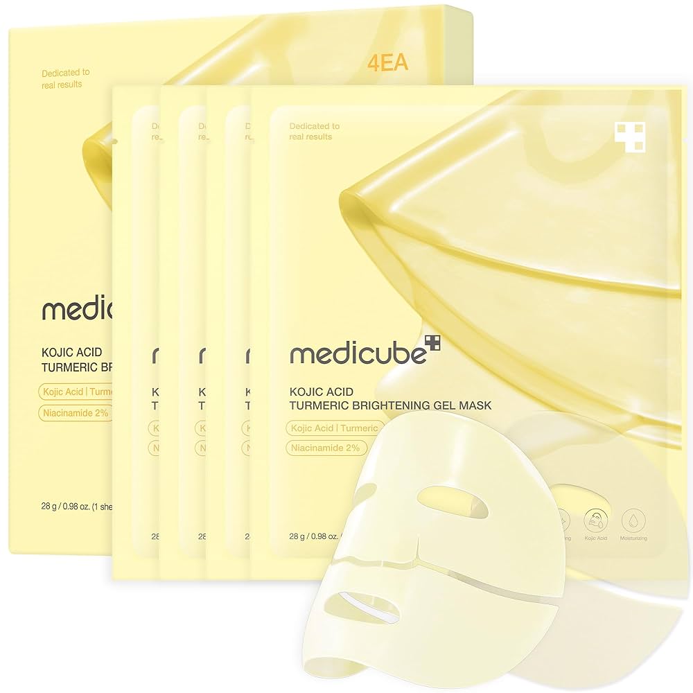 MEDICUBE KOJIC ACID TURMERIC BRIGHTENING GEL MASK 4EA
