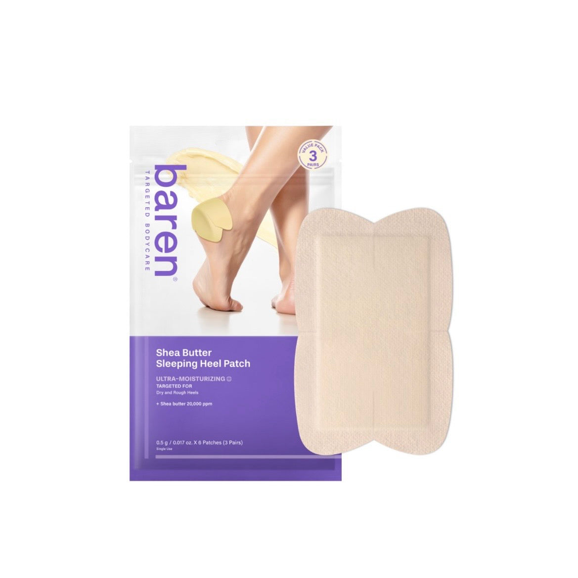 BAREN SHEA BUTTER SLEEPING HEEL PATCH 6EA