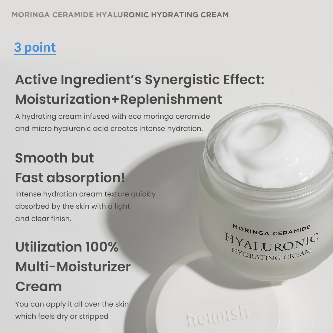 HEIMISH MORINGA CERAMIDE HYALURONIC HYDRATING CREAM 50ML